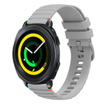 Correia de relógio em silicone com pontos ondulados e costurados de 20mm, para Samsung Galaxy Gear Sport, para Samsung Galaxy Watch Active 2, para Samsung Galaxy Watch3 41mm, para Samsung Galaxy Watch Active