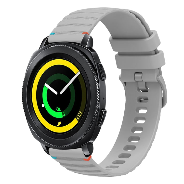 Correia de relógio em silicone com pontos ondulados e costurados de 20mm, para Samsung Galaxy Gear Sport, para Samsung Galaxy Watch Active 2, para Samsung Galaxy Watch3 41mm, para Samsung Galaxy Watch Active