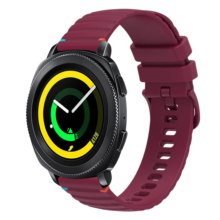 Correia de relógio em silicone com pontos ondulados e costurados de 20mm, para Samsung Galaxy Gear Sport, para Samsung Galaxy Watch Active 2, para Samsung Galaxy Watch3 41mm, para Samsung Galaxy Watch Active