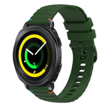 Correia de relógio em silicone com pontos ondulados e costurados de 20mm, para Samsung Galaxy Gear Sport, para Samsung Galaxy Watch Active 2, para Samsung Galaxy Watch3 41mm, para Samsung Galaxy Watch Active