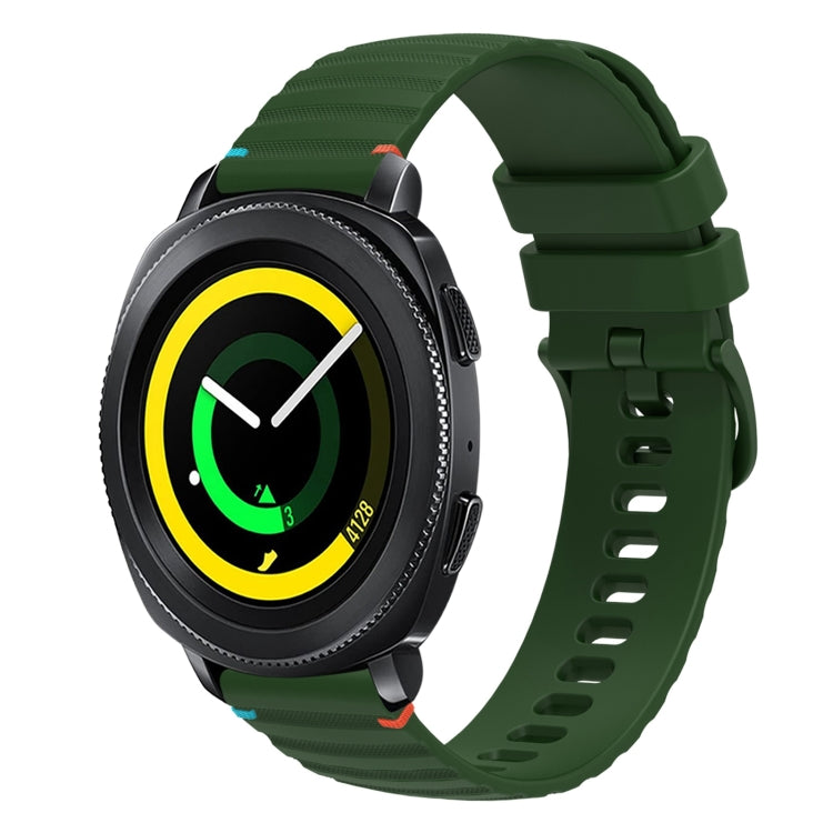 Correia de relógio em silicone com pontos ondulados e costurados de 20mm, para Samsung Galaxy Gear Sport, para Samsung Galaxy Watch Active 2, para Samsung Galaxy Watch3 41mm, para Samsung Galaxy Watch Active