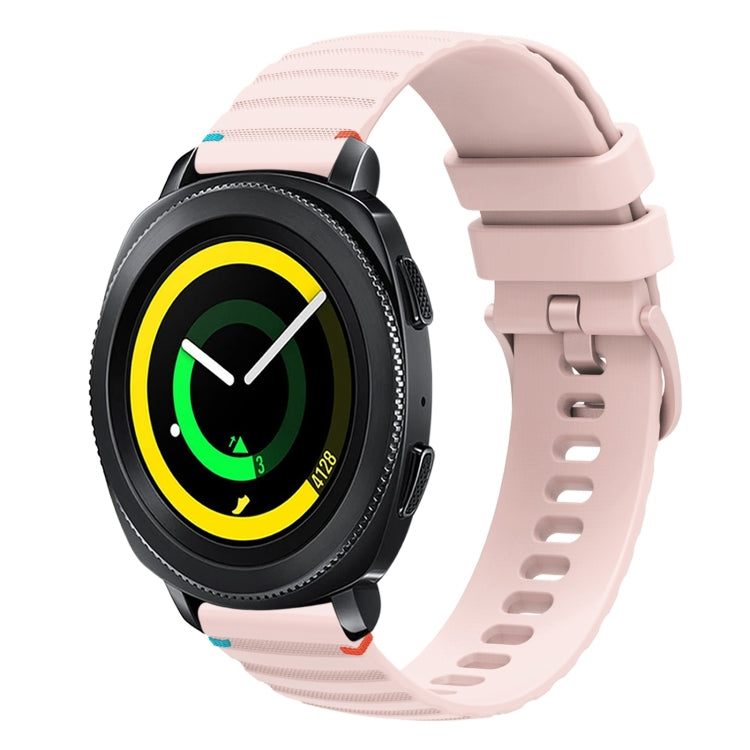 Correia de relógio em silicone com pontos ondulados e costurados de 20mm, para Samsung Galaxy Gear Sport, para Samsung Galaxy Watch Active 2, para Samsung Galaxy Watch3 41mm, para Samsung Galaxy Watch Active