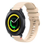 Correia de relógio em silicone com pontos ondulados e costurados de 20mm, para Samsung Galaxy Gear Sport, para Samsung Galaxy Watch Active 2, para Samsung Galaxy Watch3 41mm, para Samsung Galaxy Watch Active