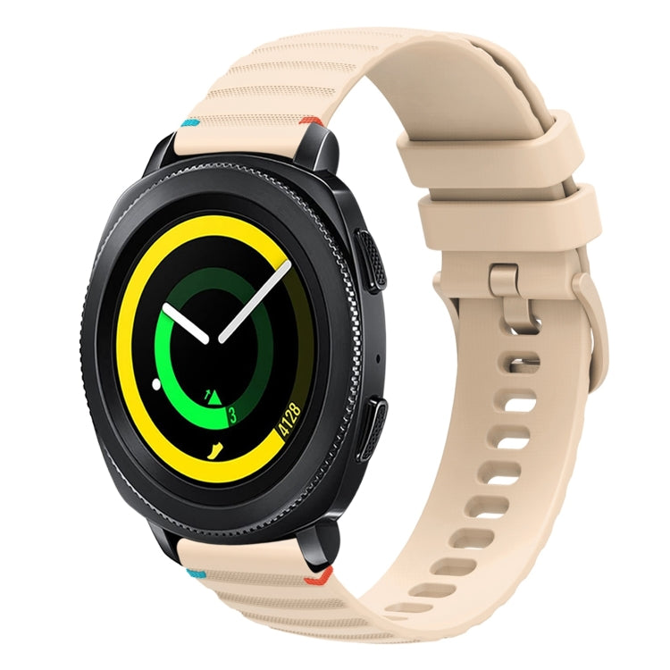Correia de relógio em silicone com pontos ondulados e costurados de 20mm, para Samsung Galaxy Gear Sport, para Samsung Galaxy Watch Active 2, para Samsung Galaxy Watch3 41mm, para Samsung Galaxy Watch Active