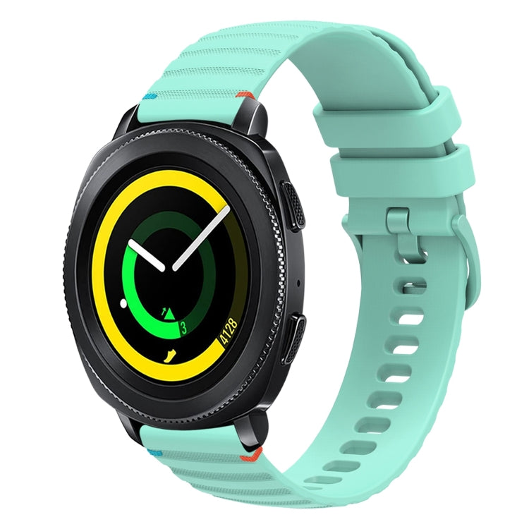 Correia de relógio em silicone com pontos ondulados e costurados de 20mm, para Samsung Galaxy Gear Sport, para Samsung Galaxy Watch Active 2, para Samsung Galaxy Watch3 41mm, para Samsung Galaxy Watch Active