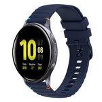 Correia de relógio em silicone com pontos ondulados e costurados de 20mm, para Samsung Galaxy Gear Sport, para Samsung Galaxy Watch Active 2, para Samsung Galaxy Watch3 41mm, para Samsung Galaxy Watch Active