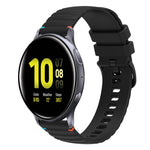 Correia de relógio em silicone com pontos ondulados e costurados de 20mm, para Samsung Galaxy Gear Sport, para Samsung Galaxy Watch Active 2, para Samsung Galaxy Watch3 41mm, para Samsung Galaxy Watch Active