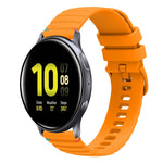 Correia de relógio em silicone com pontos ondulados e costurados de 20mm, para Samsung Galaxy Gear Sport, para Samsung Galaxy Watch Active 2, para Samsung Galaxy Watch3 41mm, para Samsung Galaxy Watch Active