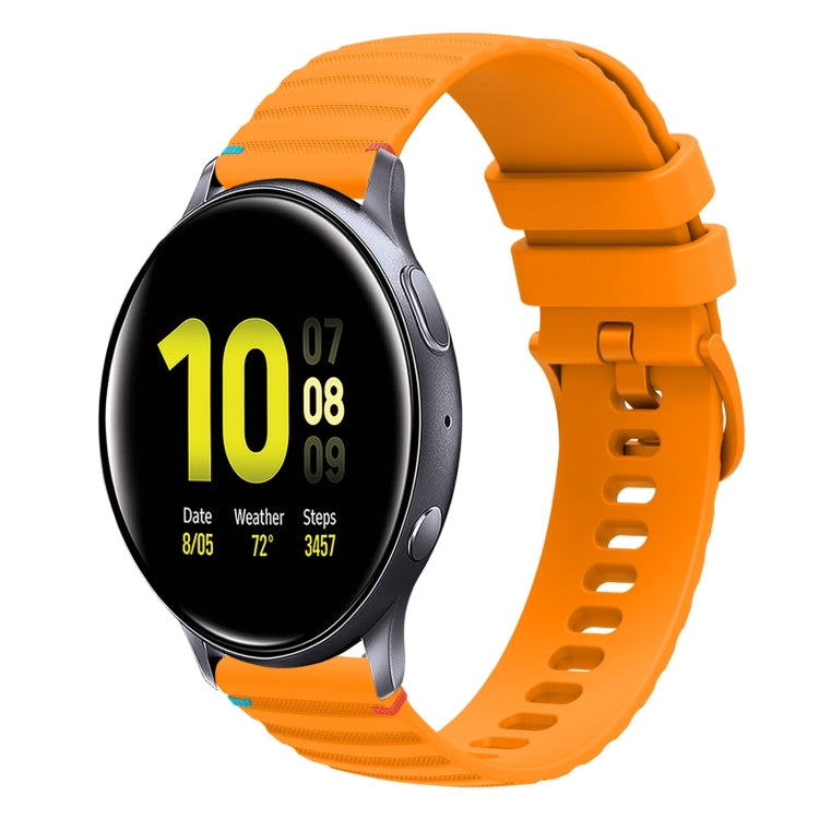 Correia de relógio em silicone com pontos ondulados e costurados de 20mm, para Samsung Galaxy Gear Sport, para Samsung Galaxy Watch Active 2, para Samsung Galaxy Watch3 41mm, para Samsung Galaxy Watch Active