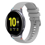 Correia de relógio em silicone com pontos ondulados e costurados de 20mm, para Samsung Galaxy Gear Sport, para Samsung Galaxy Watch Active 2, para Samsung Galaxy Watch3 41mm, para Samsung Galaxy Watch Active