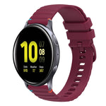 Correia de relógio em silicone com pontos ondulados e costurados de 20mm, para Samsung Galaxy Gear Sport, para Samsung Galaxy Watch Active 2, para Samsung Galaxy Watch3 41mm, para Samsung Galaxy Watch Active