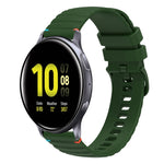 Correia de relógio em silicone com pontos ondulados e costurados de 20mm, para Samsung Galaxy Gear Sport, para Samsung Galaxy Watch Active 2, para Samsung Galaxy Watch3 41mm, para Samsung Galaxy Watch Active