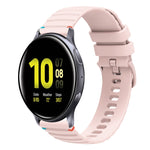 Correia de relógio em silicone com pontos ondulados e costurados de 20mm, para Samsung Galaxy Gear Sport, para Samsung Galaxy Watch Active 2, para Samsung Galaxy Watch3 41mm, para Samsung Galaxy Watch Active
