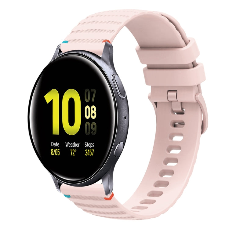 Correia de relógio em silicone com pontos ondulados e costurados de 20mm, para Samsung Galaxy Gear Sport, para Samsung Galaxy Watch Active 2, para Samsung Galaxy Watch3 41mm, para Samsung Galaxy Watch Active