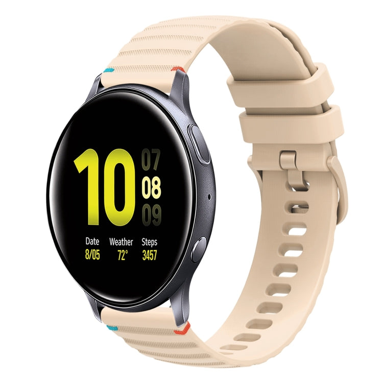 Correia de relógio em silicone com pontos ondulados e costurados de 20mm, para Samsung Galaxy Gear Sport, para Samsung Galaxy Watch Active 2, para Samsung Galaxy Watch3 41mm, para Samsung Galaxy Watch Active