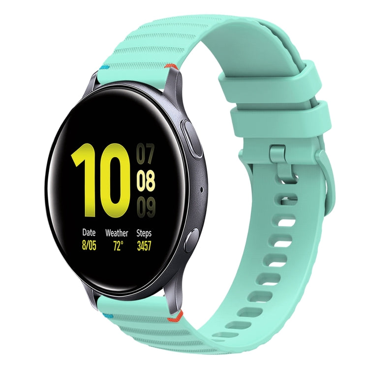 Correia de relógio em silicone com pontos ondulados e costurados de 20mm, para Samsung Galaxy Gear Sport, para Samsung Galaxy Watch Active 2, para Samsung Galaxy Watch3 41mm, para Samsung Galaxy Watch Active