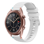 Correia de relógio em silicone com pontos ondulados e costurados de 20mm, para Samsung Galaxy Gear Sport, para Samsung Galaxy Watch Active 2, para Samsung Galaxy Watch3 41mm, para Samsung Galaxy Watch Active