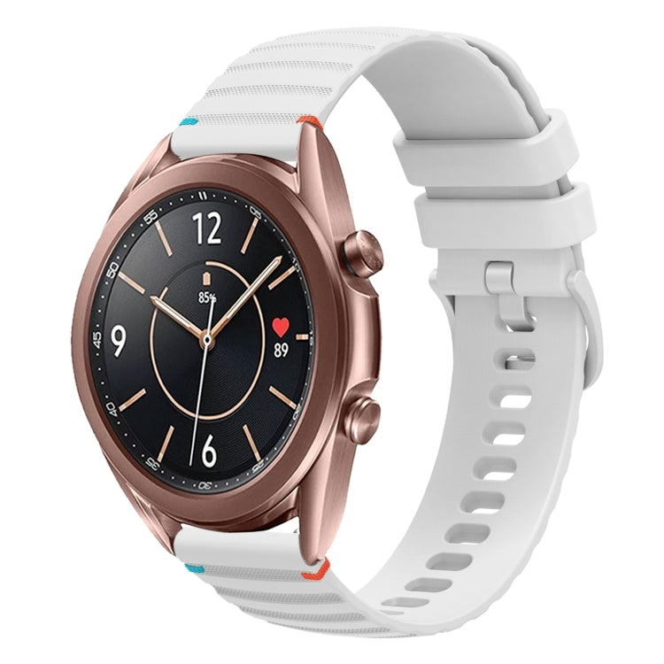Correia de relógio em silicone com pontos ondulados e costurados de 20mm, para Samsung Galaxy Gear Sport, para Samsung Galaxy Watch Active 2, para Samsung Galaxy Watch3 41mm, para Samsung Galaxy Watch Active