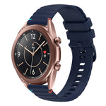 Correia de relógio em silicone com pontos ondulados e costurados de 20mm, para Samsung Galaxy Gear Sport, para Samsung Galaxy Watch Active 2, para Samsung Galaxy Watch3 41mm, para Samsung Galaxy Watch Active