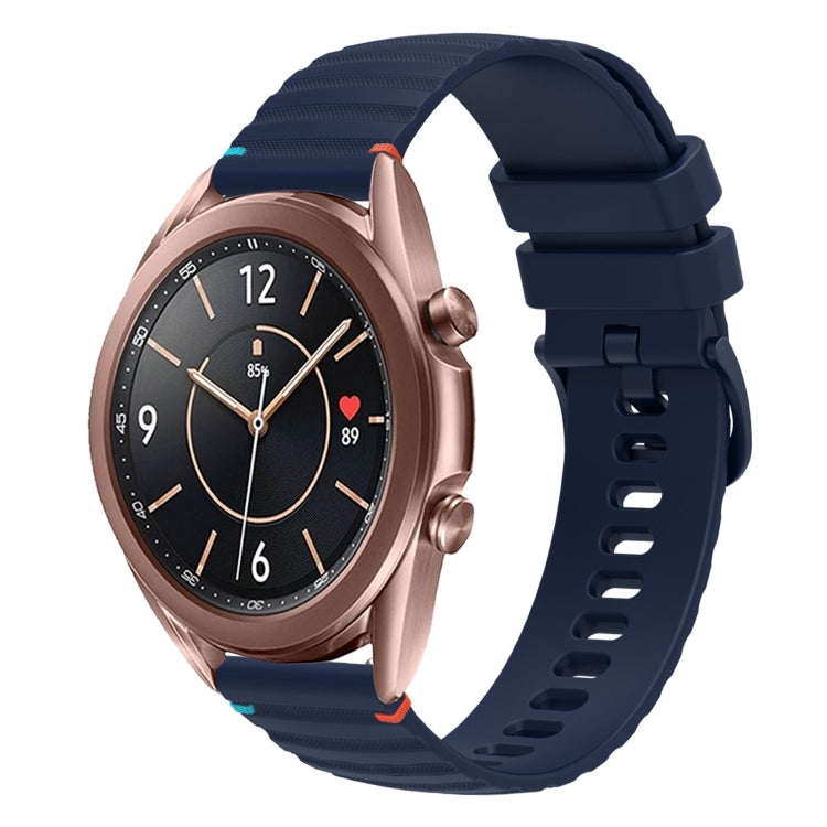 Correia de relógio em silicone com pontos ondulados e costurados de 20mm, para Samsung Galaxy Gear Sport, para Samsung Galaxy Watch Active 2, para Samsung Galaxy Watch3 41mm, para Samsung Galaxy Watch Active