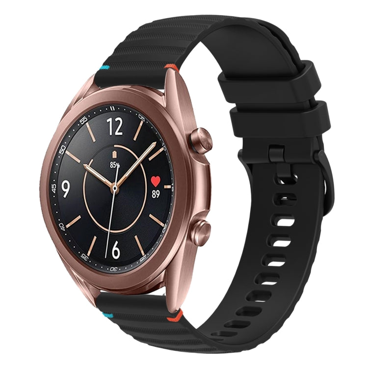 Correia de relógio em silicone com pontos ondulados e costurados de 20mm, para Samsung Galaxy Gear Sport, para Samsung Galaxy Watch Active 2, para Samsung Galaxy Watch3 41mm, para Samsung Galaxy Watch Active