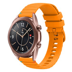 Correia de relógio em silicone com pontos ondulados e costurados de 20mm, para Samsung Galaxy Gear Sport, para Samsung Galaxy Watch Active 2, para Samsung Galaxy Watch3 41mm, para Samsung Galaxy Watch Active