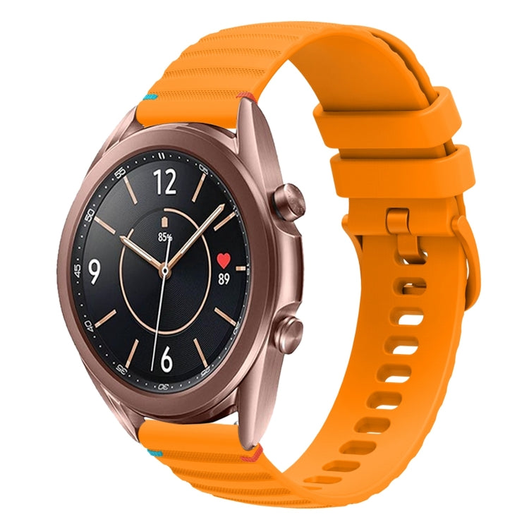 Correia de relógio em silicone com pontos ondulados e costurados de 20mm, para Samsung Galaxy Gear Sport, para Samsung Galaxy Watch Active 2, para Samsung Galaxy Watch3 41mm, para Samsung Galaxy Watch Active