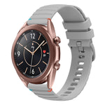 Correia de relógio em silicone com pontos ondulados e costurados de 20mm, para Samsung Galaxy Gear Sport, para Samsung Galaxy Watch Active 2, para Samsung Galaxy Watch3 41mm, para Samsung Galaxy Watch Active