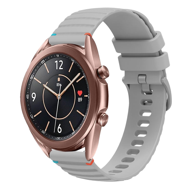 Correia de relógio em silicone com pontos ondulados e costurados de 20mm, para Samsung Galaxy Gear Sport, para Samsung Galaxy Watch Active 2, para Samsung Galaxy Watch3 41mm, para Samsung Galaxy Watch Active