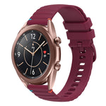Correia de relógio em silicone com pontos ondulados e costurados de 20mm, para Samsung Galaxy Gear Sport, para Samsung Galaxy Watch Active 2, para Samsung Galaxy Watch3 41mm, para Samsung Galaxy Watch Active