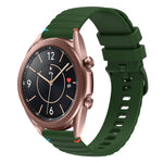 Correia de relógio em silicone com pontos ondulados e costurados de 20mm, para Samsung Galaxy Gear Sport, para Samsung Galaxy Watch Active 2, para Samsung Galaxy Watch3 41mm, para Samsung Galaxy Watch Active