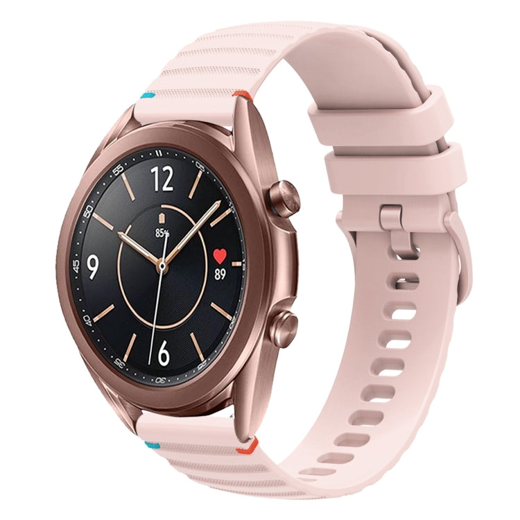 Correia de relógio em silicone com pontos ondulados e costurados de 20mm, para Samsung Galaxy Gear Sport, para Samsung Galaxy Watch Active 2, para Samsung Galaxy Watch3 41mm, para Samsung Galaxy Watch Active