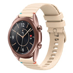 Correia de relógio em silicone com pontos ondulados e costurados de 20mm, para Samsung Galaxy Gear Sport, para Samsung Galaxy Watch Active 2, para Samsung Galaxy Watch3 41mm, para Samsung Galaxy Watch Active