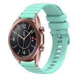 Correia de relógio em silicone com pontos ondulados e costurados de 20mm, para Samsung Galaxy Gear Sport, para Samsung Galaxy Watch Active 2, para Samsung Galaxy Watch3 41mm, para Samsung Galaxy Watch Active