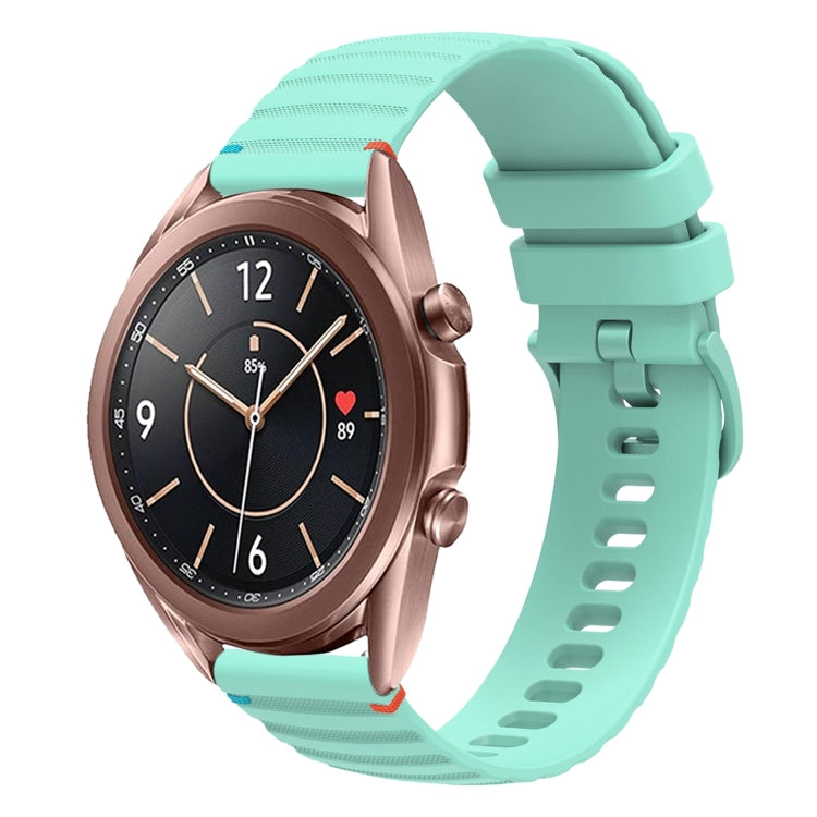 Correia de relógio em silicone com pontos ondulados e costurados de 20mm, para Samsung Galaxy Gear Sport, para Samsung Galaxy Watch Active 2, para Samsung Galaxy Watch3 41mm, para Samsung Galaxy Watch Active
