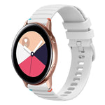 Correia de relógio em silicone com pontos ondulados e costurados de 20mm, para Samsung Galaxy Gear Sport, para Samsung Galaxy Watch Active 2, para Samsung Galaxy Watch3 41mm, para Samsung Galaxy Watch Active