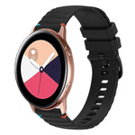 Correia de relógio em silicone com pontos ondulados e costurados de 20mm, para Samsung Galaxy Gear Sport, para Samsung Galaxy Watch Active 2, para Samsung Galaxy Watch3 41mm, para Samsung Galaxy Watch Active