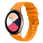 Correia de relógio em silicone com pontos ondulados e costurados de 20mm, para Samsung Galaxy Gear Sport, para Samsung Galaxy Watch Active 2, para Samsung Galaxy Watch3 41mm, para Samsung Galaxy Watch Active