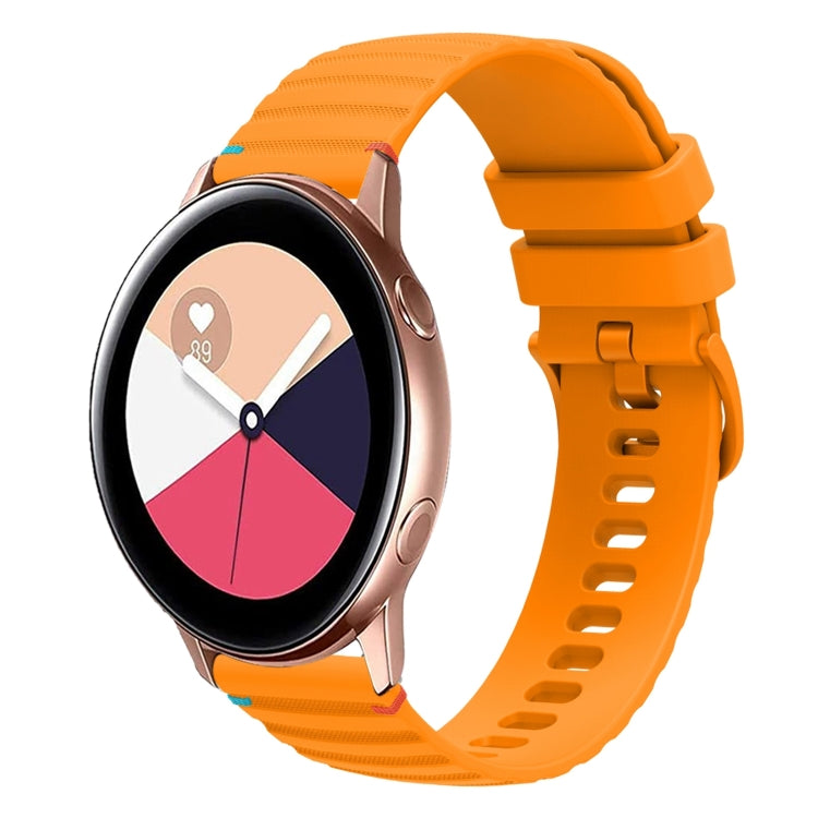 Correia de relógio em silicone com pontos ondulados e costurados de 20mm, para Samsung Galaxy Gear Sport, para Samsung Galaxy Watch Active 2, para Samsung Galaxy Watch3 41mm, para Samsung Galaxy Watch Active