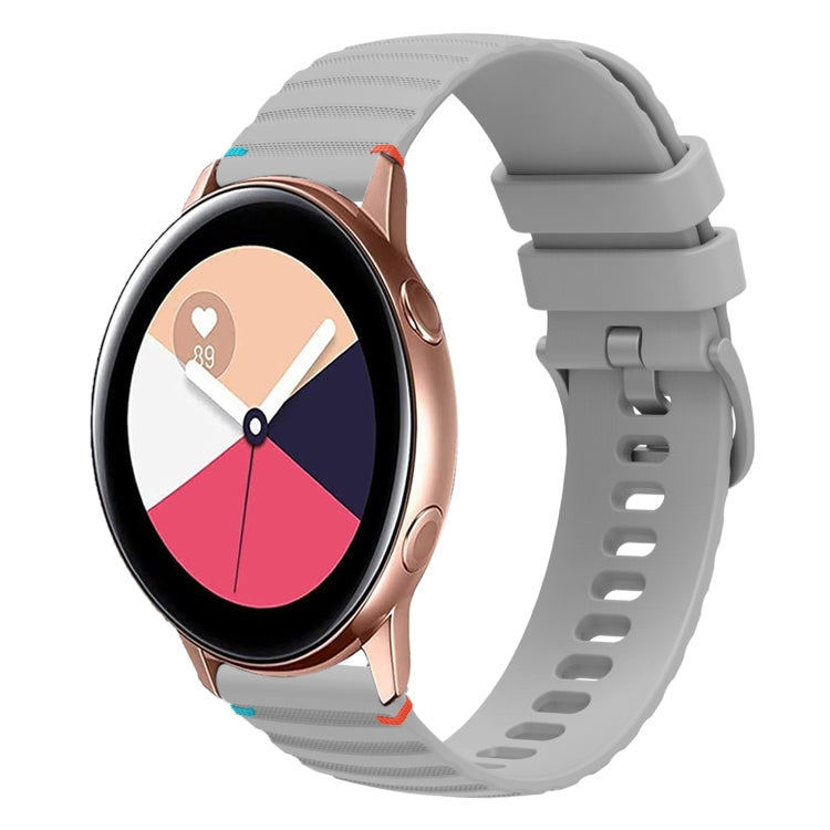 Correia de relógio em silicone com pontos ondulados e costurados de 20mm, para Samsung Galaxy Gear Sport, para Samsung Galaxy Watch Active 2, para Samsung Galaxy Watch3 41mm, para Samsung Galaxy Watch Active