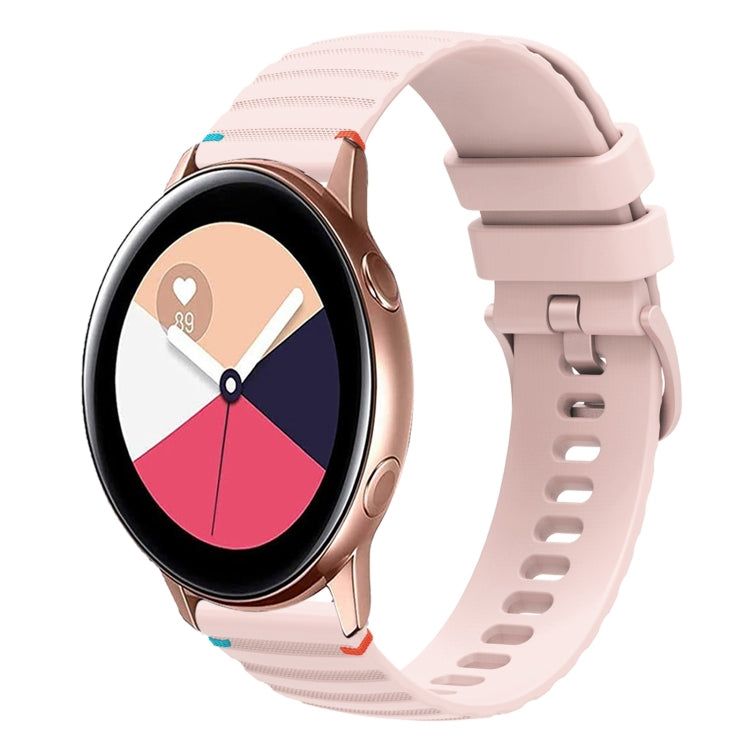 Correia de relógio em silicone com pontos ondulados e costurados de 20mm, para Samsung Galaxy Gear Sport, para Samsung Galaxy Watch Active 2, para Samsung Galaxy Watch3 41mm, para Samsung Galaxy Watch Active