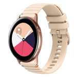 Correia de relógio em silicone com pontos ondulados e costurados de 20mm, para Samsung Galaxy Gear Sport, para Samsung Galaxy Watch Active 2, para Samsung Galaxy Watch3 41mm, para Samsung Galaxy Watch Active