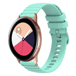Correia de relógio em silicone com pontos ondulados e costurados de 20mm, para Samsung Galaxy Gear Sport, para Samsung Galaxy Watch Active 2, para Samsung Galaxy Watch3 41mm, para Samsung Galaxy Watch Active