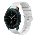 Correia de Relógio em Silicone 20mm com Padrão Ondulado Pontilhado e Costura, para Samsung Galaxy Watch 42mm, para Samsung Gear S2 Classic