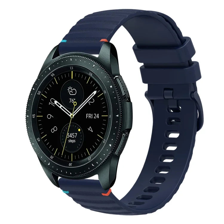 Correia de Relógio em Silicone 20mm com Padrão Ondulado Pontilhado e Costura, para Samsung Galaxy Watch 42mm, para Samsung Gear S2 Classic