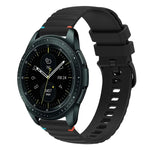 Correia de Relógio em Silicone 20mm com Padrão Ondulado Pontilhado e Costura, para Samsung Galaxy Watch 42mm, para Samsung Gear S2 Classic