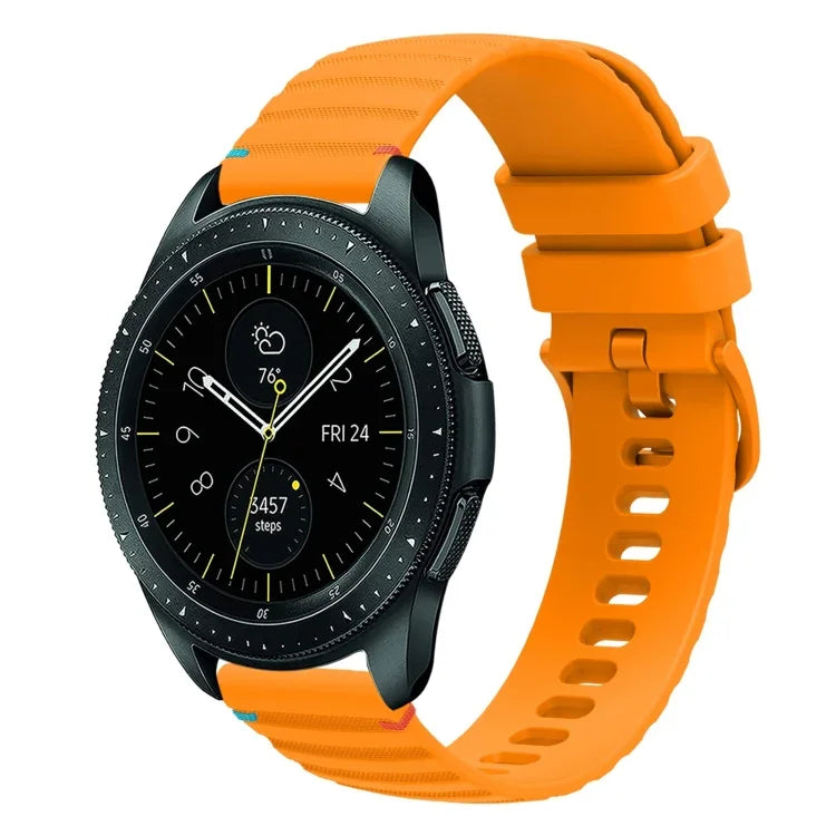 Correia de Relógio em Silicone 20mm com Padrão Ondulado Pontilhado e Costura, para Samsung Galaxy Watch 42mm, para Samsung Gear S2 Classic