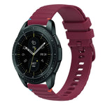 Correia de Relógio em Silicone 20mm com Padrão Ondulado Pontilhado e Costura, para Samsung Galaxy Watch 42mm, para Samsung Gear S2 Classic