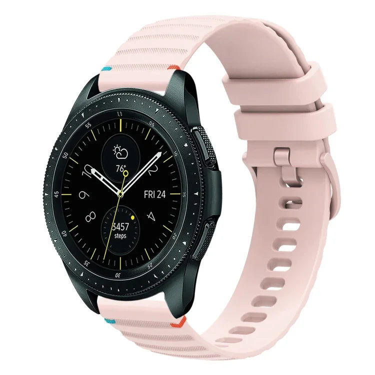 Correia de Relógio em Silicone 20mm com Padrão Ondulado Pontilhado e Costura, para Samsung Galaxy Watch 42mm, para Samsung Gear S2 Classic