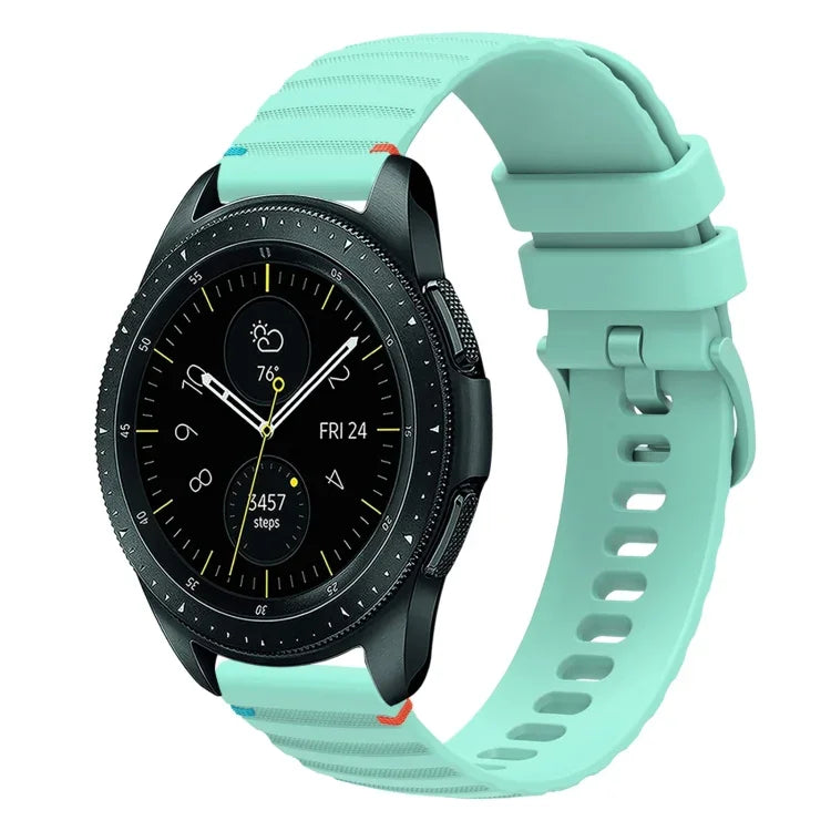 Correia de Relógio em Silicone 20mm com Padrão Ondulado Pontilhado e Costura, para Samsung Galaxy Watch 42mm, para Samsung Gear S2 Classic